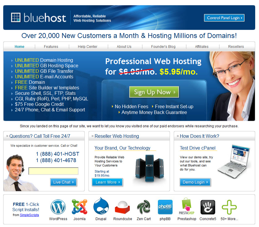 domain web hosting bluehost